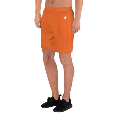 YAKWARY Men Sports Long Orange Shorts