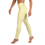 YAKWARY Yellow Yoga Leggings Without Pocket