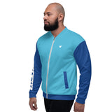 YAKWARY Men Blue Bomber Jacket