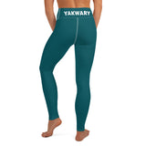 YAKWARY Turquoise Yoga Leggings Without Pocket