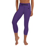 YAKWARY Purple Yoga Capri Leggings Without Pocket