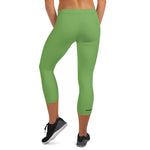 YAKWARY Women Green Capri Leggings