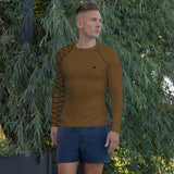 YAKWARY Men Gym Special Brown Rash Guard