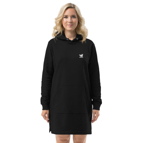 YAKWARY Black Hoodie Dress