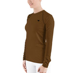 YAKWARY Women Brown Special Rash Guard