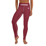 YAKWARY Red Yoga Leggings With Pocket