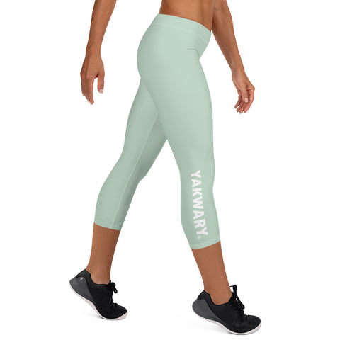 YAKWARY Women Turquoise Capri Leggings