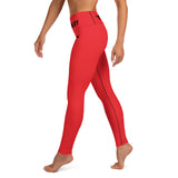 YAKWARY Red Yoga Leggings With Pocket