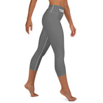 YAKWARY Gray Yoga Capri Leggings Without Pocket