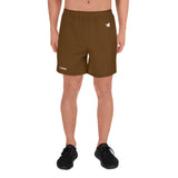 YAKWARY Men Sports Long Brown Shorts