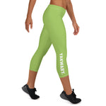 YAKWARY Women Green Capri Leggings