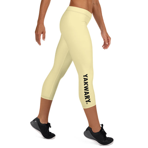 YAKWARY Women Yellow Capri Leggings