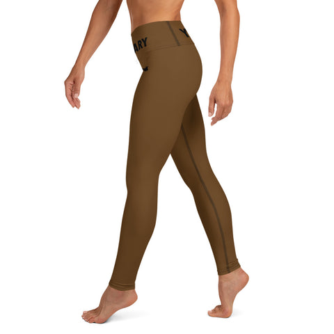 YAKWARY Brown Yoga Leggings With Pocket