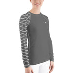 YAKWARY Women Gray Special Rash Guard