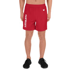 YAKWARY Men Sports Long Red Shorts