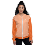 YAKWARY Women Orange Bomber Jacket