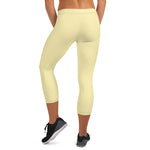 YAKWARY Women Yellow Capri Leggings