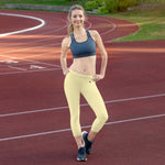 YAKWARY Women Yellow Capri Leggings