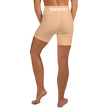 YAKWARY Women Brown Yoga Shorts With Pocket