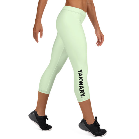 YAKWARY Women Green Capri Leggings