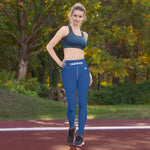 YAKWARY Blue Yoga Leggings Without Pocket