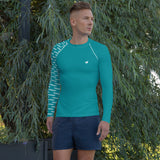 YAKWARY Men Gym Special Turquoise Rash Guard