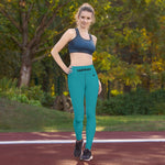 YAKWARY Turquoise Yoga Leggings Without Pocket