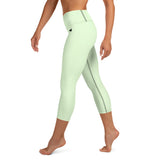 YAKWARY Green Yoga Capri Leggings With Pocket