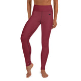 YAKWARY Red Yoga Leggings With Pocket