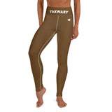 YAKWARY Brown Yoga Leggings With Pocket