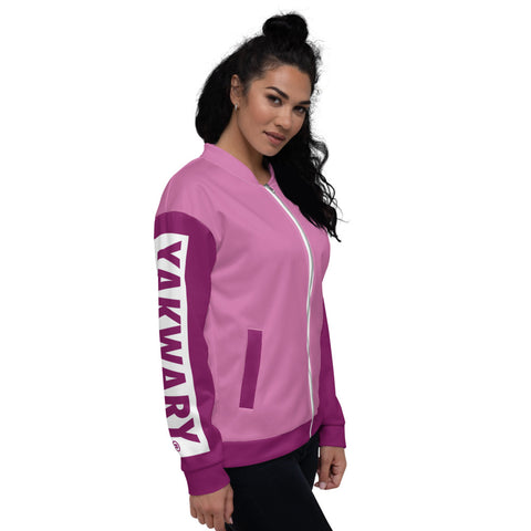 YAKWARY Women Pink Bomber Jacket