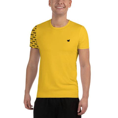 YAKWARY Men Yellow Sports T-shirt