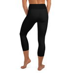 YAKWARY Black Yoga Capri Leggings Without Pocket