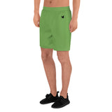 YAKWARY Men Sports Long Green Shorts