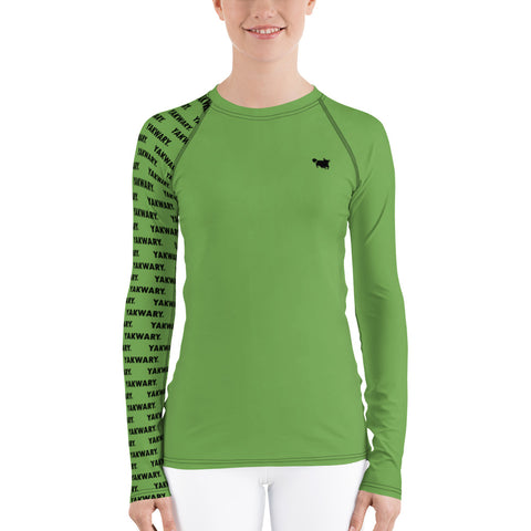 YAKWARY Women Green Special Rash Guard