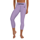 YAKWARY Purple Yoga Capri Leggings With Pocket