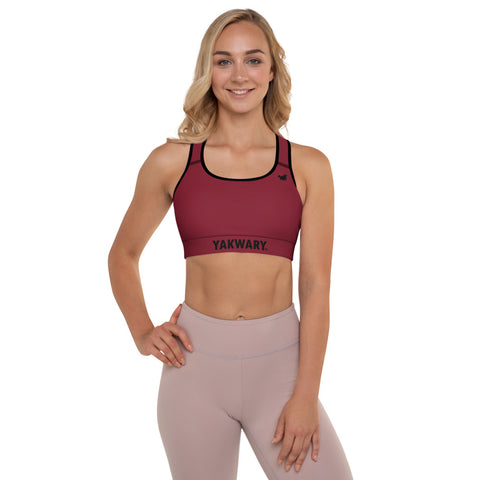 YAKWARY Women Red Padded Sports Bra