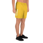 YAKWARY Men Sports Long Yellow Shorts