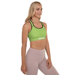 YAKWARY Women Green Padded Sports Bra