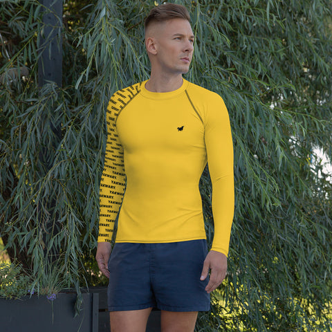 YAKWARY Men Gym Special Yellow Rash Guard