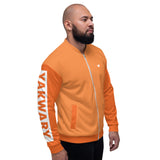 YAKWARY Men Orange Bomber Jacket