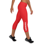 YAKWARY Women Red Capri Leggings