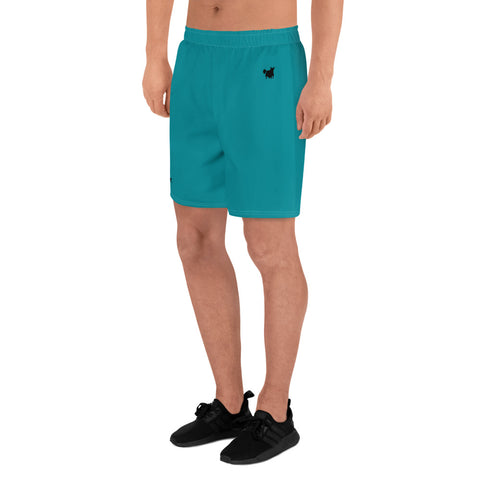 YAKWARY Men Sports Long Turquoise Shorts