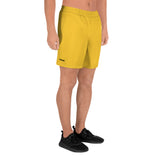 YAKWARY Men Sports Long Yellow Shorts