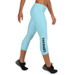 YAKWARY Women Blue Capri Leggings