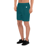 YAKWARY Men Sports Long Turquoise Shorts