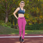 YAKWARY Pink Yoga Leggings With Pocket