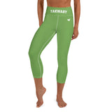 YAKWARY Green Yoga Capri Leggings With Pocket