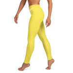 YAKWARY Yellow Yoga Leggings With Pocket