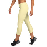 YAKWARY Women Yellow Capri Leggings